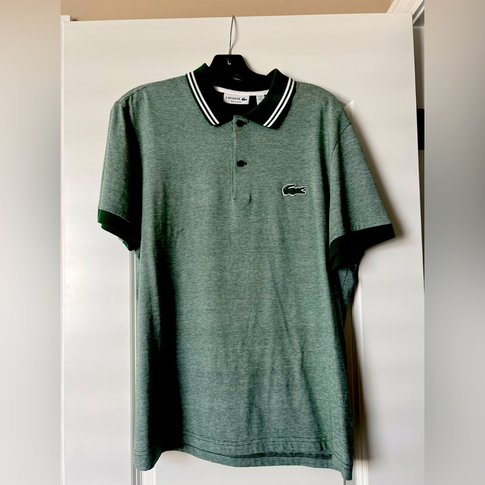 New Lacoste Men's Short Sleeve Regular Fit Green Polo Shirt